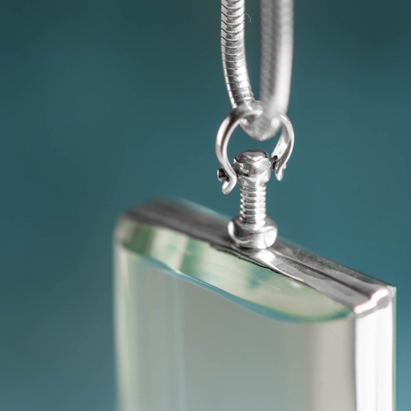 Silver Glass Photo Locket Square - Mon Bijoux