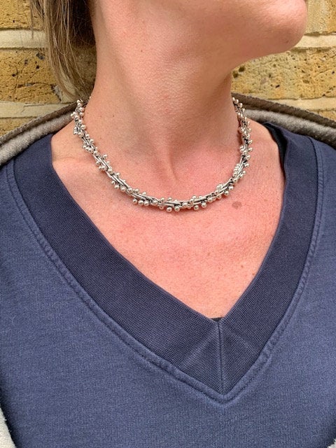 Sterling Silver Spratling Peppercorn Necklace - Mon Bijoux