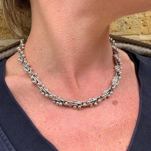 Sterling Silver Spratling Peppercorn Necklace - Mon Bijoux