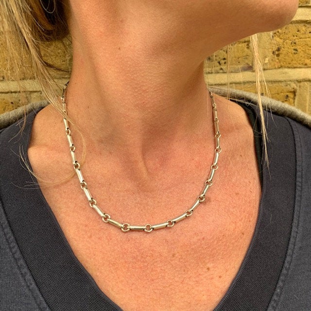Dynamite Sterling Silver Chain Links Necklace - Mon Bijoux