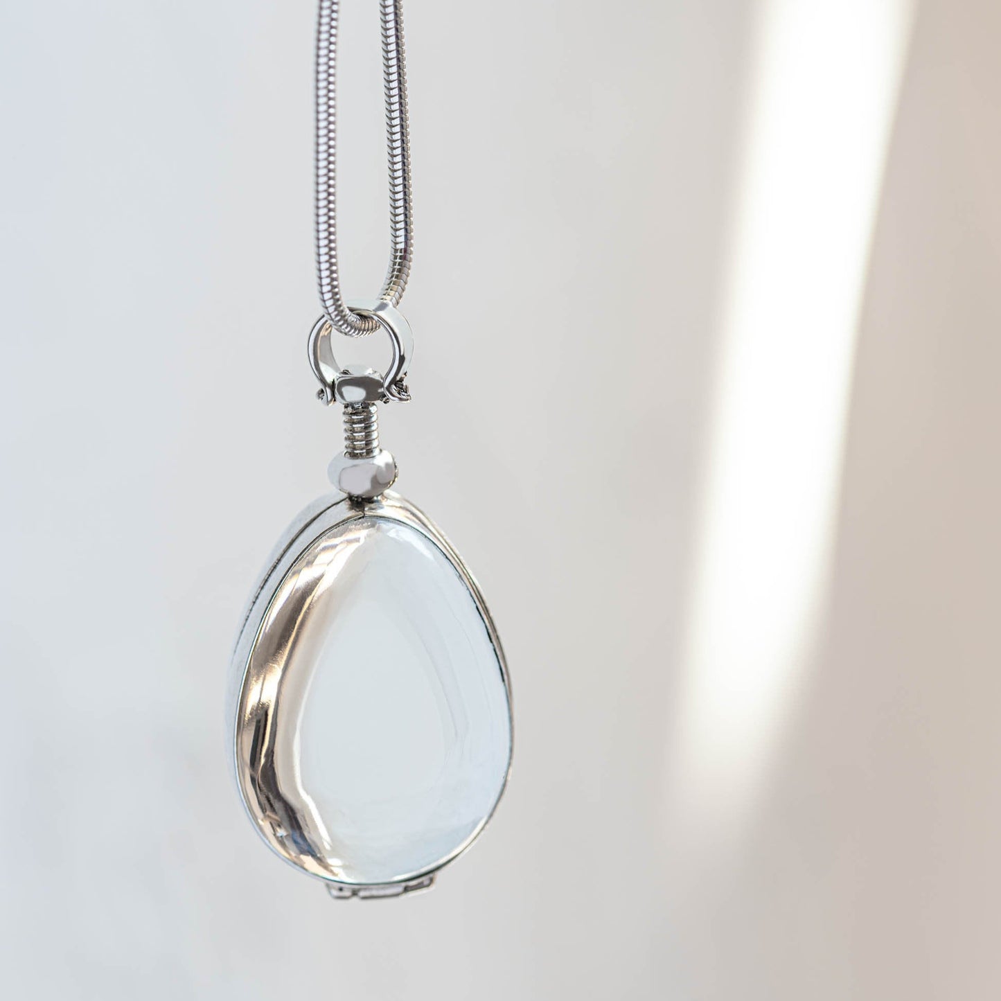 Christmas Jewelry Ideas, Teardrop Silver Lockets for Hair, Glass Locket for Photo Locket, Sterling Silver Locket, Silver Locket Pendant