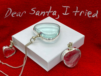 Heart Shape Lockets for Christmas, Hair Keepsake, Engraved Photo Locket, Personalised Glass Locket-christmas jewelry ideas-secret santa idea