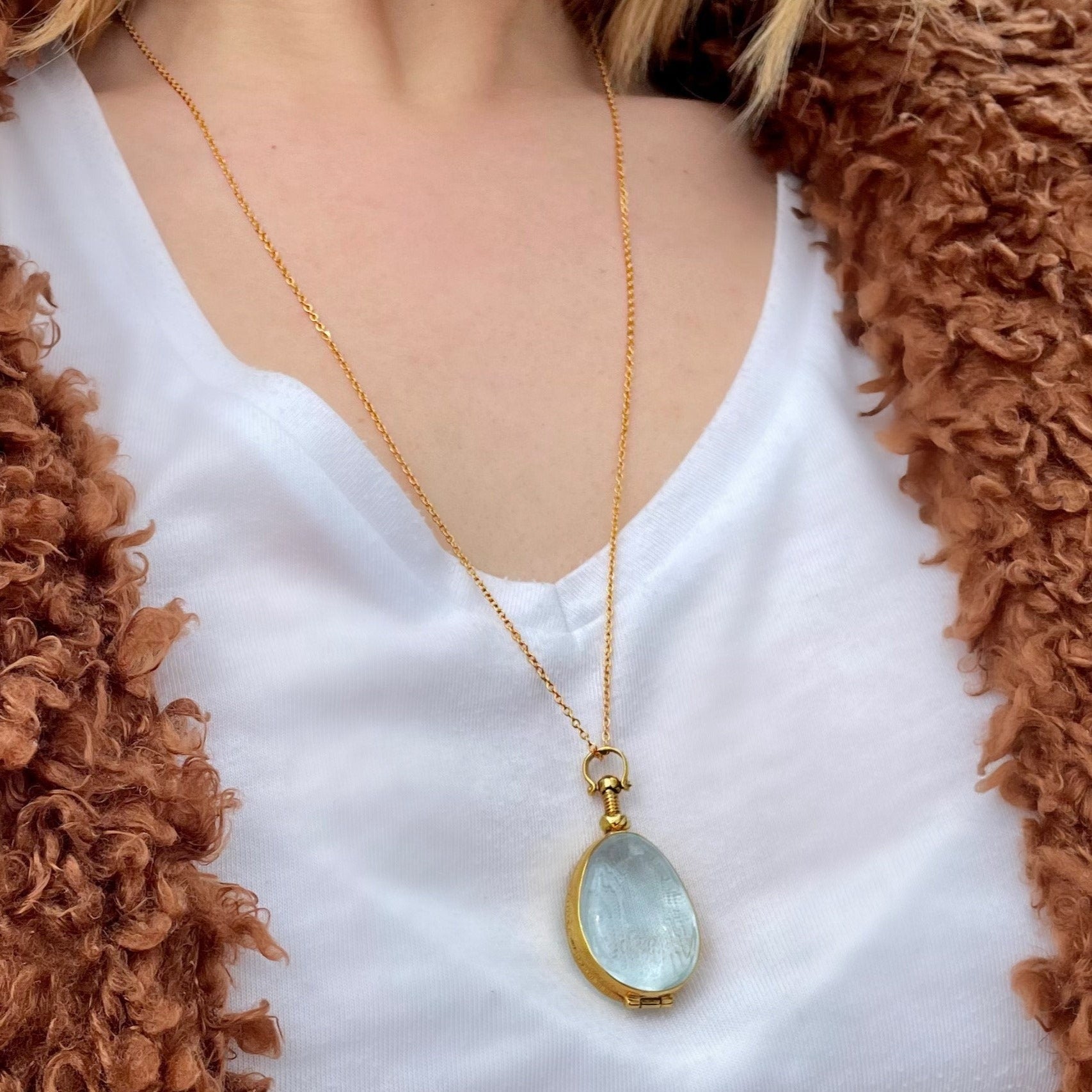 Deep Large Locket Shapes - Personalized Deep Locket-Personalized Gold Plated Fillable Deep Locket for Gems / stones-Large Gold Photo Locket