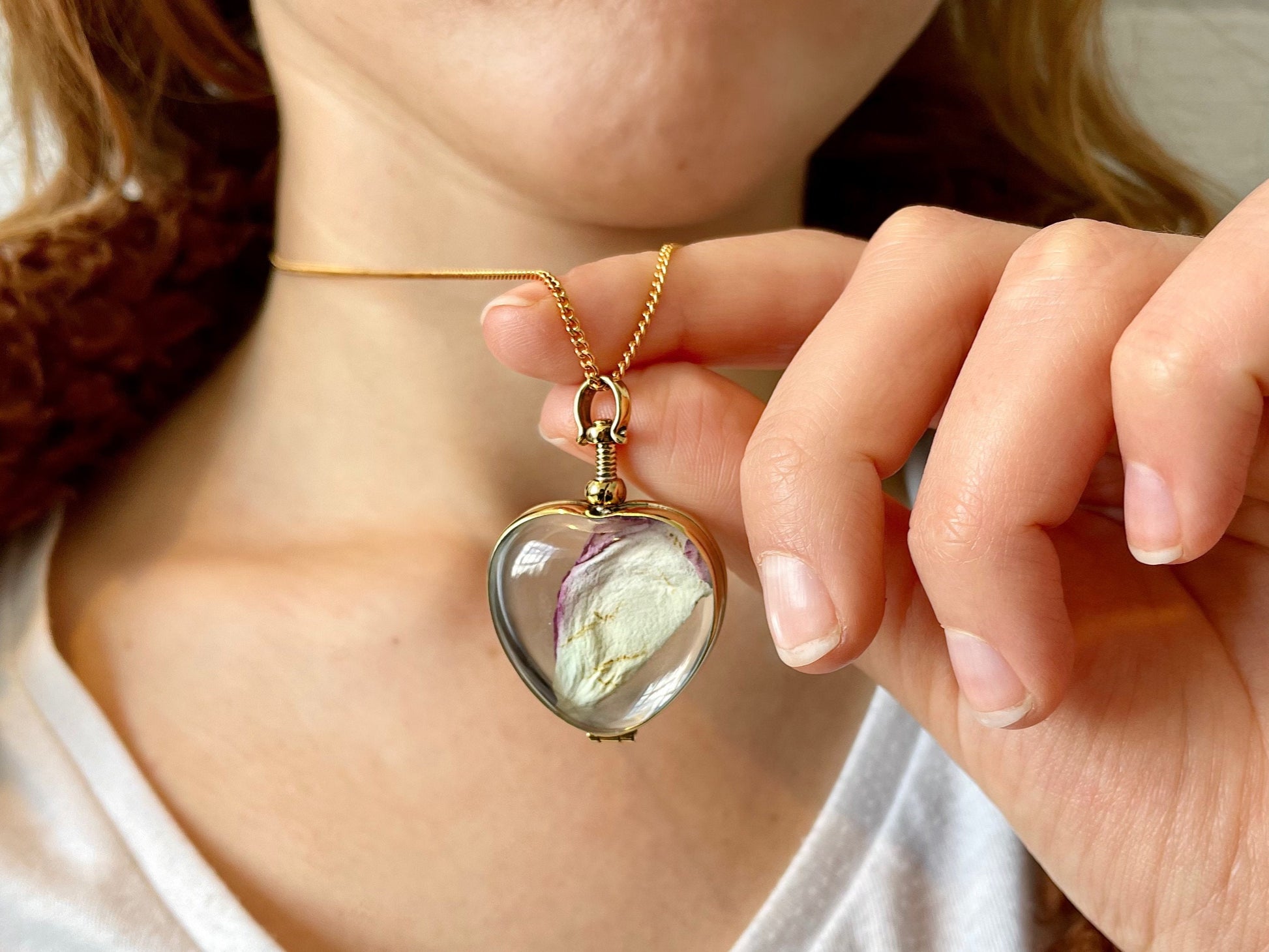 Deep Large Locket Shapes - Personalized Deep Locket-Personalized Gold Plated Fillable Deep Locket for Gems / stones-Large Gold Photo Locket