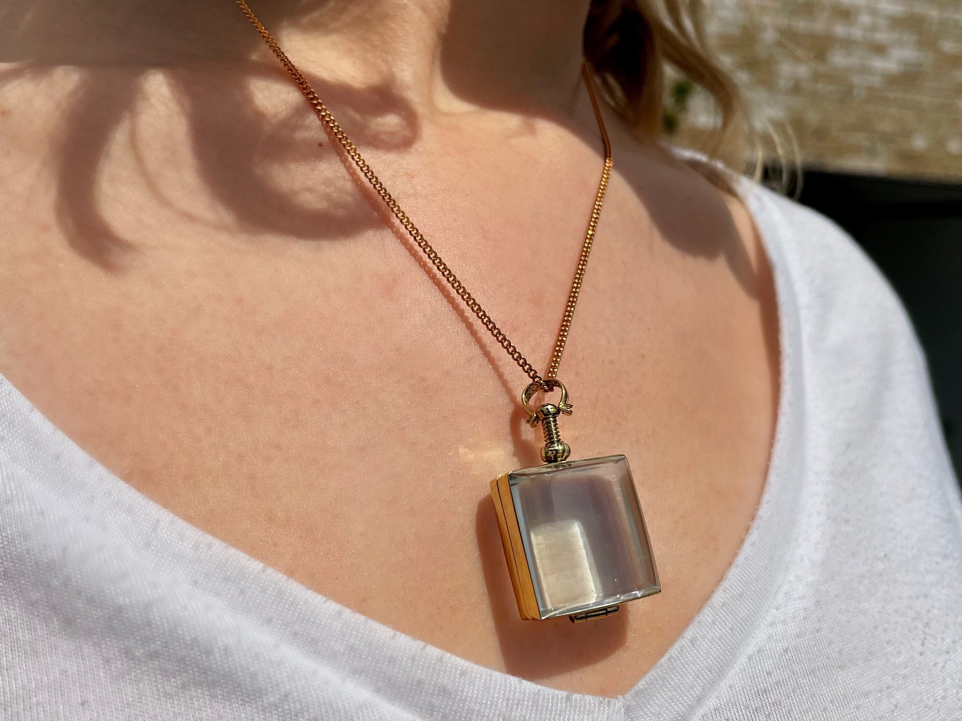 Deep Large Locket Shapes - Personalized Deep Locket-Personalized Gold Plated Fillable Deep Locket for Gems / stones-Large Gold Photo Locket