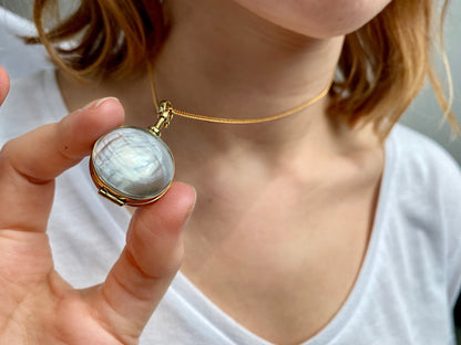 Deep Medium Locket Shapes -Fillable Deep Gold Locket- Personalized Gold Plated Deep Locket - Gold Deep Locket for Gems, Pills or Birthstones