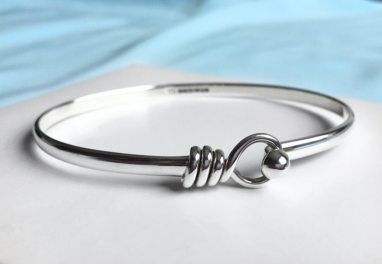 End of line stock clearance sale handmade oval silver bangle bracelet, bangle that fits, comfort fit bangle bracelet, torque bangle bracelet