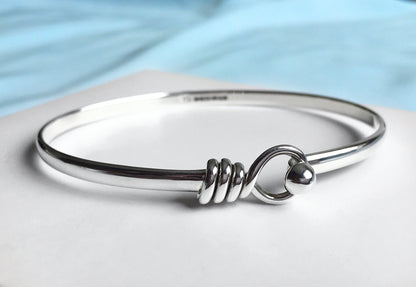 End of line stock clearance sale handmade oval silver bangle bracelet, bangle that fits, comfort fit bangle bracelet, torque bangle bracelet