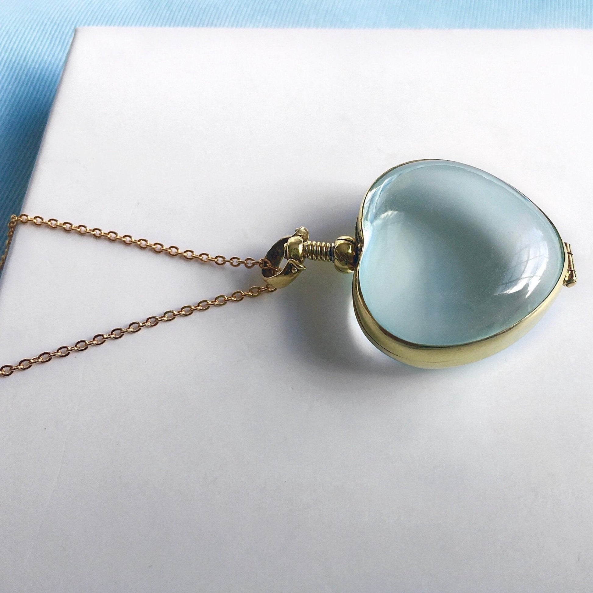 Locket Shapes - Choose a Shape and Choose a Message -Personalized Gold Plated Locket for Necklace- Memorial Jewelry -Large Gold Photo Locket