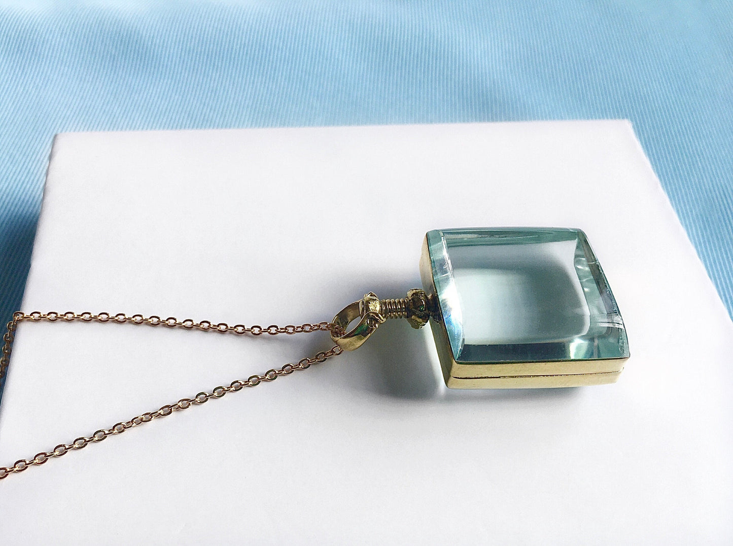 Square Shaped Gold Locket for Hair, Glass Locket for Photo Locket, Gold Plated Locket, Statement Locket, Glass Locket Pendant for Necklace