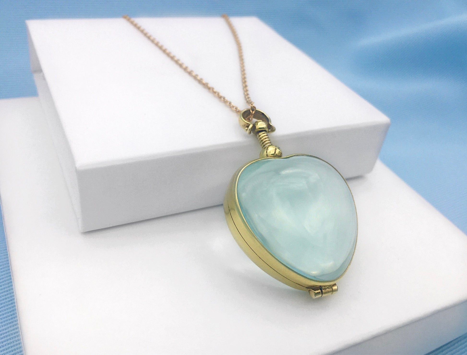 Deep Medium Locket Shapes -Fillable Deep Gold Locket- Personalized Gold Plated Deep Locket - Gold Deep Locket for Gems, Pills or Birthstones