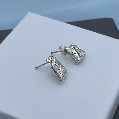 Minimalist Sterling Silver Diamond Shaped Earrings, Sterling Silver Stud Earrings, Modern silver kite shaped studs, 925 Solid Silver Stud