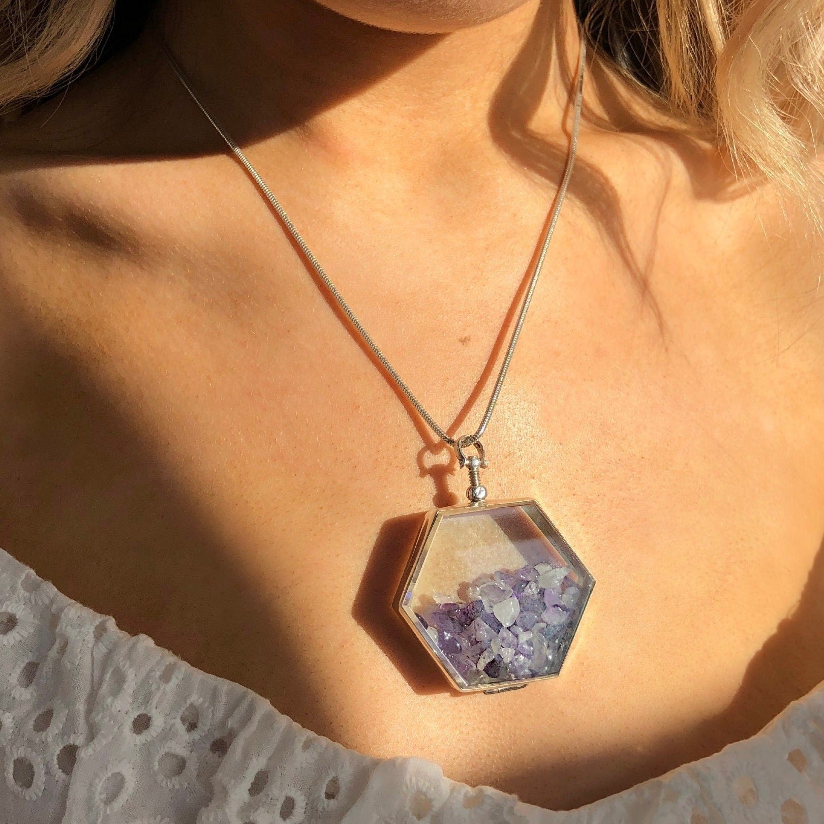 February Birthstone Necklace Glass Gems Personalized Birthstone Locket Jewelry Amethyst Locket Necklace Jewellery Birthstones Personalised
