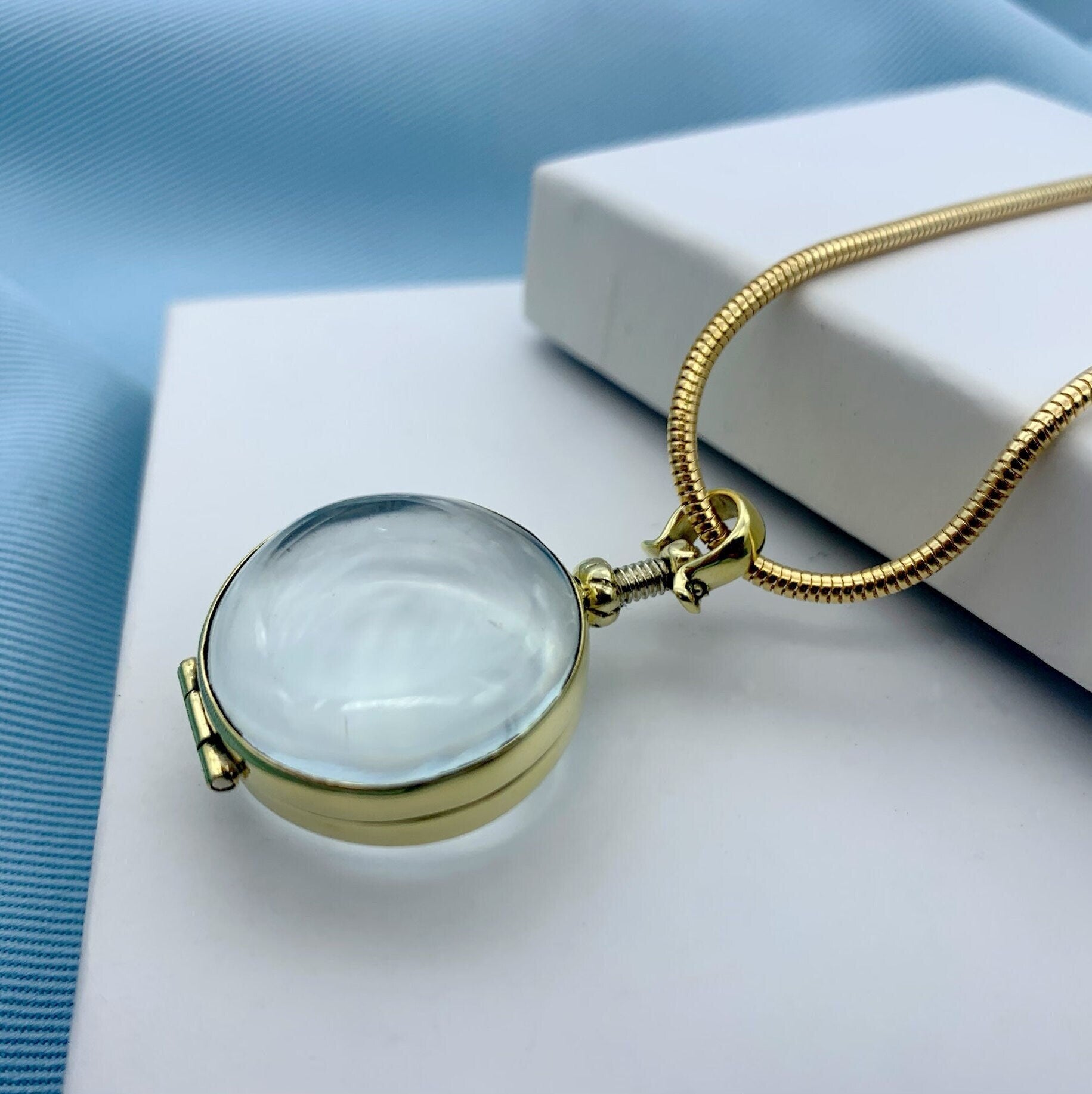 Beveled Glass Locket Necklace Personalized Womens Necklace Heirloom Locket Necklace Bridal Necklace Wedding Locket Gift for Her Wedding Gift