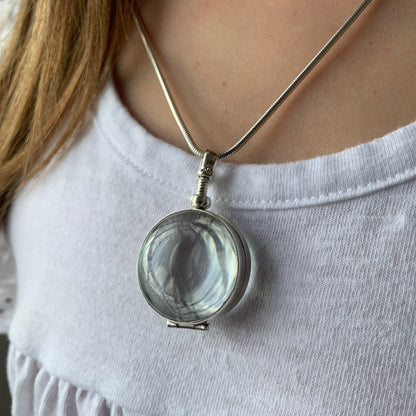 Beveled Glass Locket Necklace Personalized Womens Necklace Heirloom Locket Necklace Bridal Necklace Wedding Locket Gift for Her Wedding Gift