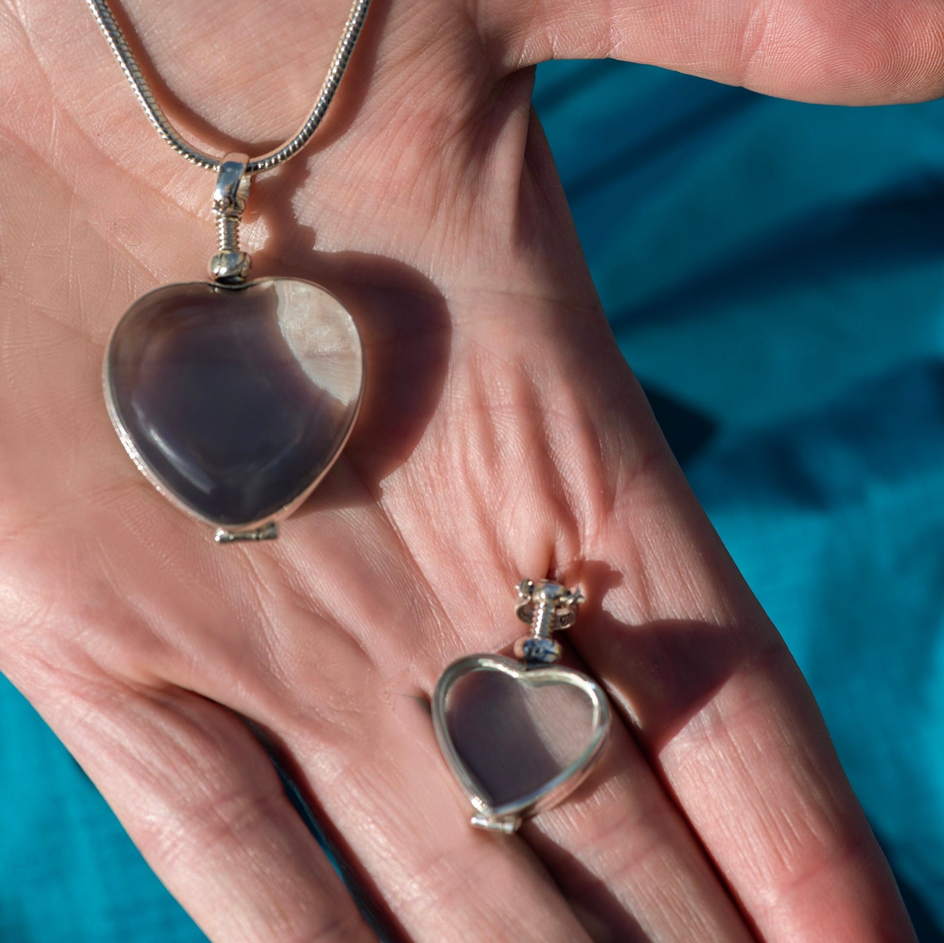 Heart Silver Locket Necklace for Hair Heart Glass Locket Necklace Heart Photo Locket Necklace Locket Pendant Necklace