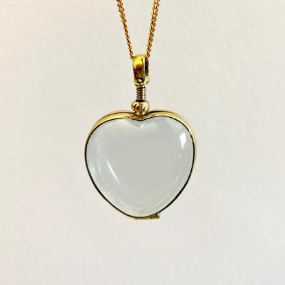 Engravable Gold Locket Necklace for Hair Picture Photo Locket Necklace Heart Shaped Gold Locket Gold Locket Pendant Necklace Clear Locket