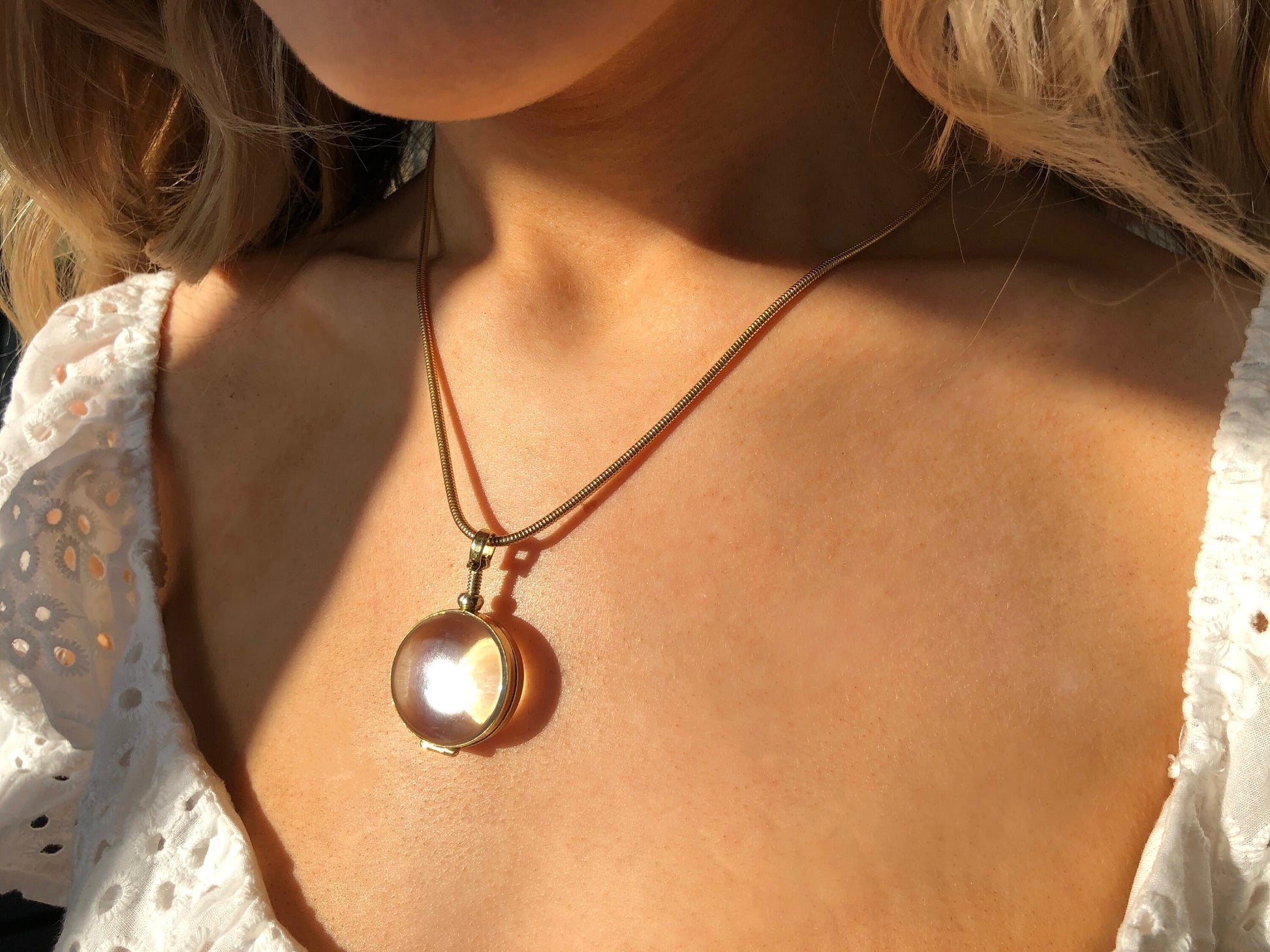 Beveled Glass Locket Necklace Personalized Womens Necklace Heirloom Locket Necklace Bridal Necklace Wedding Locket Gift for Her Wedding Gift