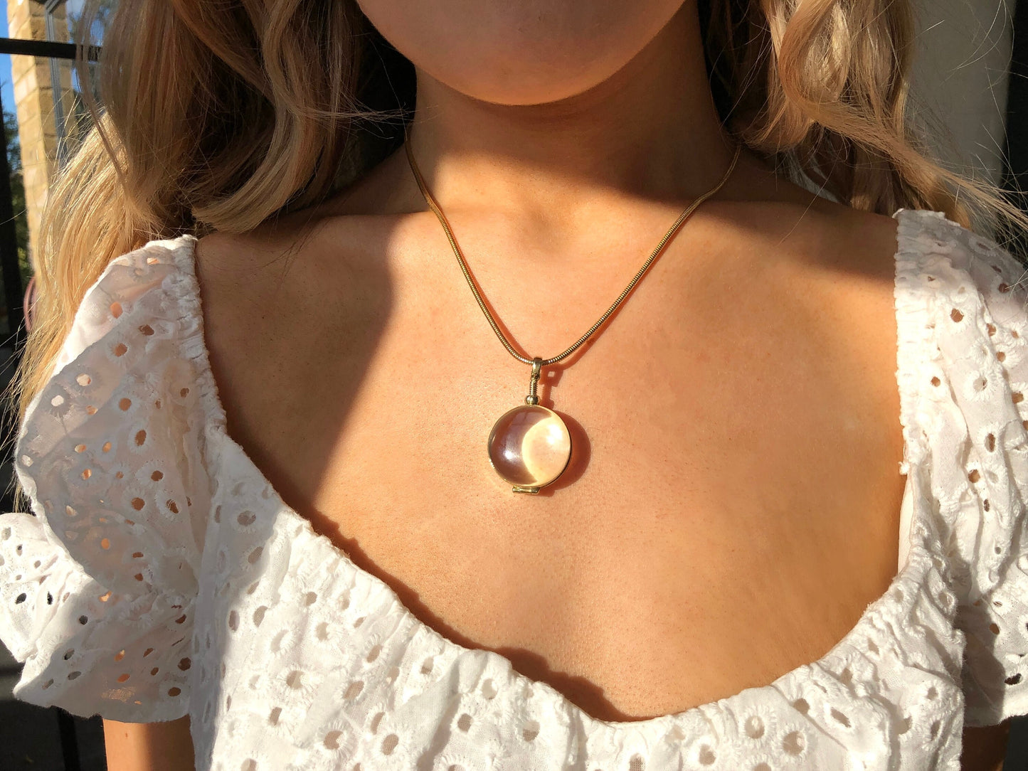 Beveled Glass Locket Necklace Personalized Womens Necklace Heirloom Locket Necklace Bridal Necklace Wedding Locket Gift for Her Wedding Gift