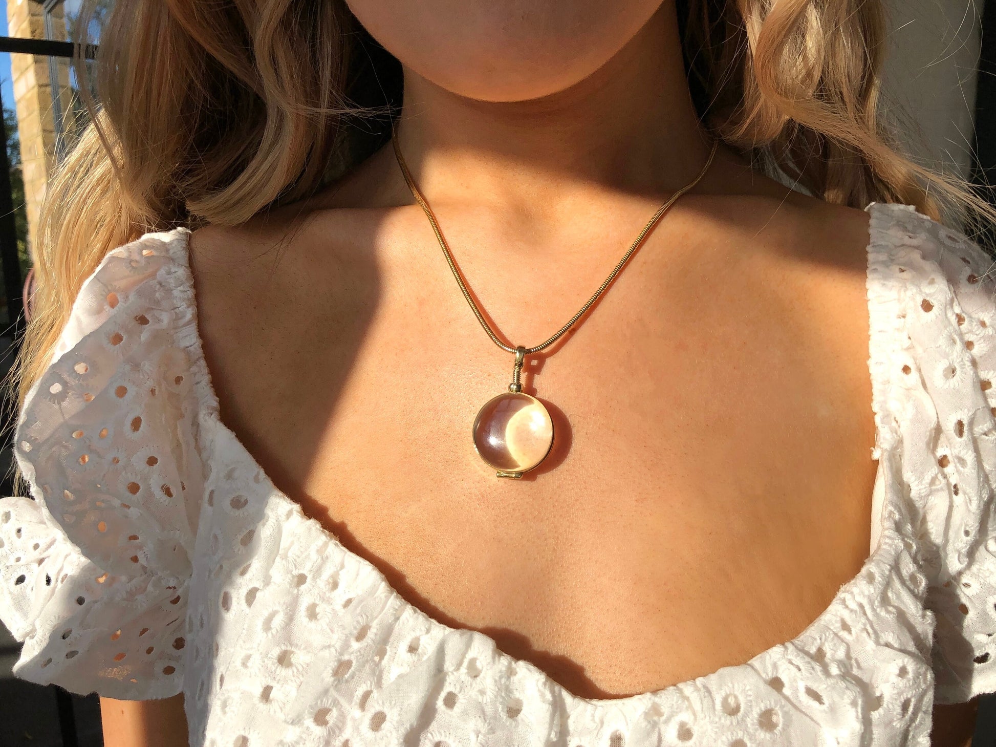 Beveled Glass Locket Necklace Personalized Womens Necklace Heirloom Locket Necklace Bridal Necklace Wedding Locket Gift for Her Wedding Gift
