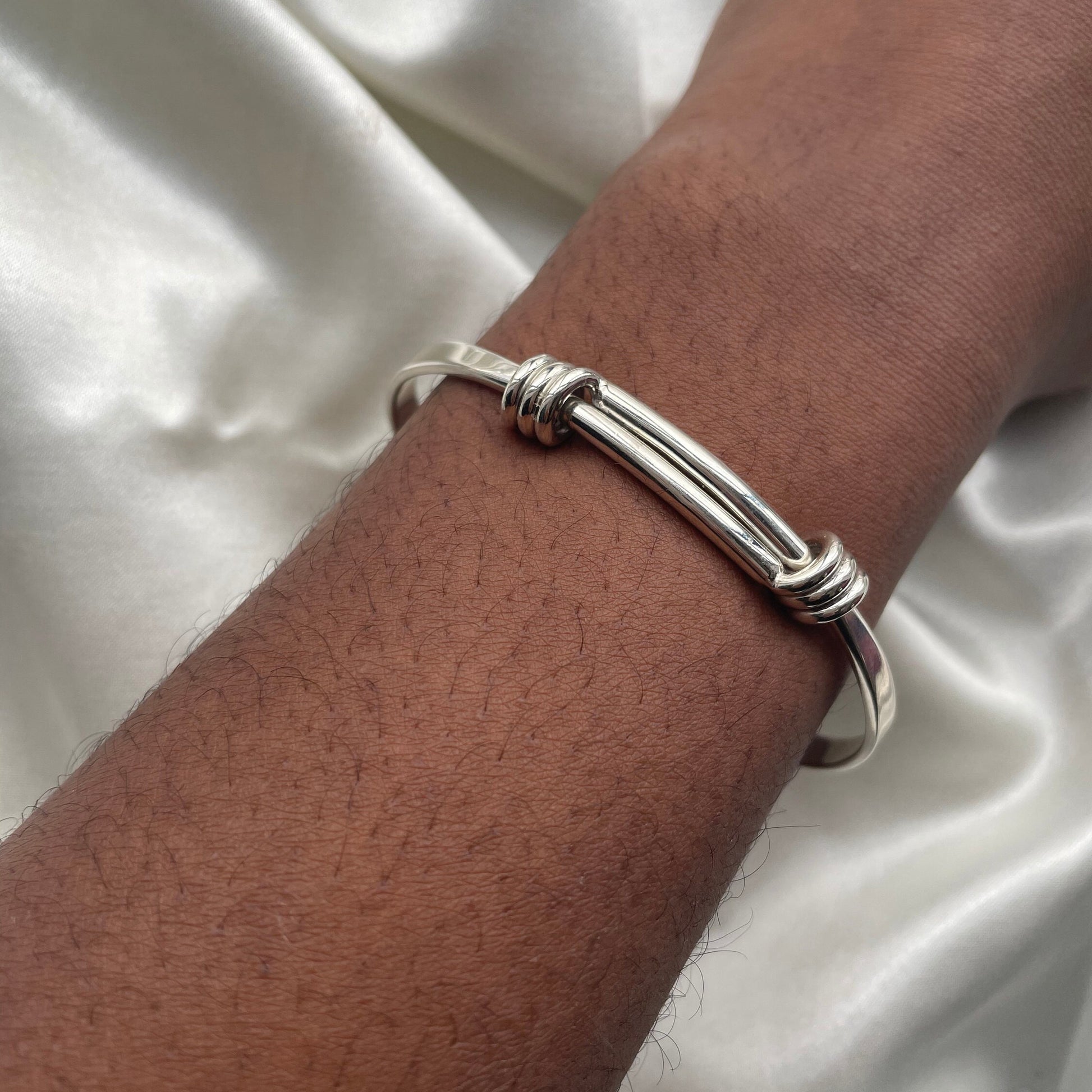 Stretchy Silver Bangle Springy Silver Bangle Gold Bangle Christening Bangle Tension Bracelet Bangle with Coils Sterling Silver Bangle