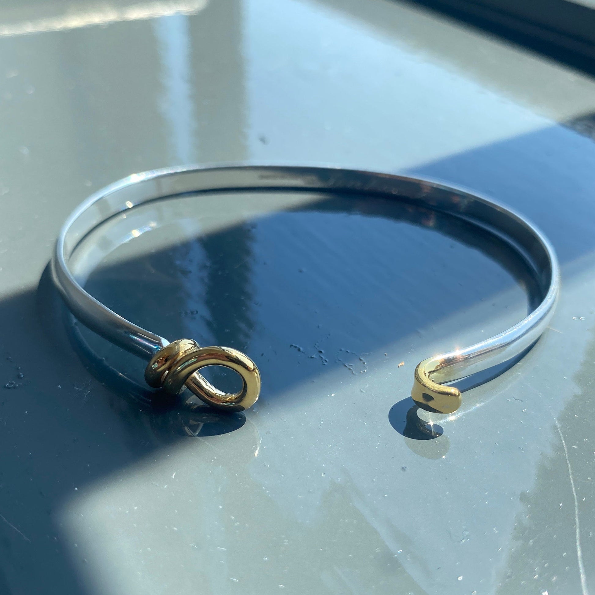 Two Tone Bangle Bracelet Personalized Silver Bracelet 21st Birthday Gift Silver Bangles for Women Sterling Silver Bangle with Message