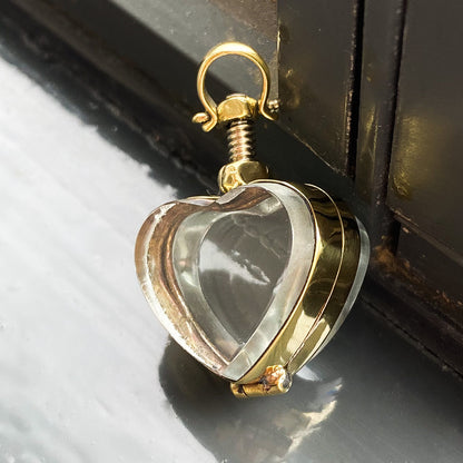 Small Antique Style Glass Photo Locket in Gold - Choose the Shape of your Personalized Locket
