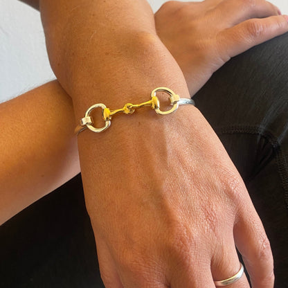 Horse Bit Bracelet in Sterling Silver and 18 Ct Gold Vermeil