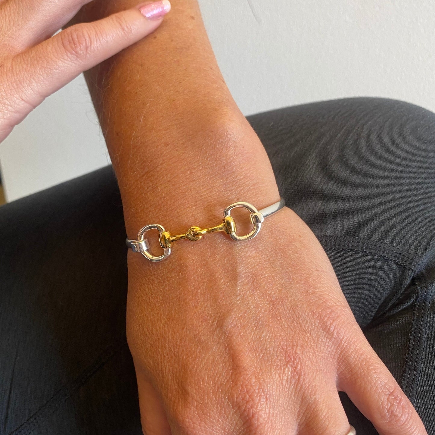 Horse Bit Bracelet in Sterling Silver and 18 Ct Gold Vermeil