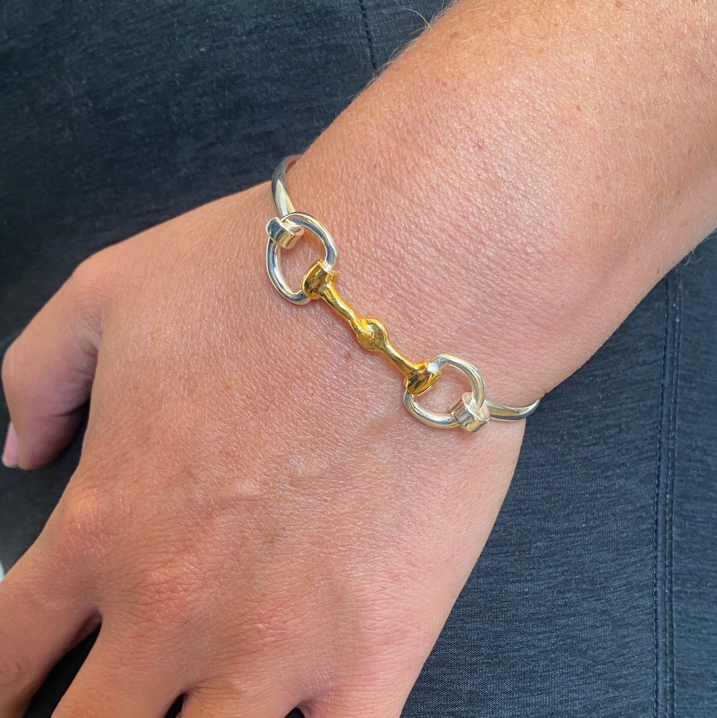 Horse Bit Bracelet in Sterling Silver and 18 Ct Gold Vermeil