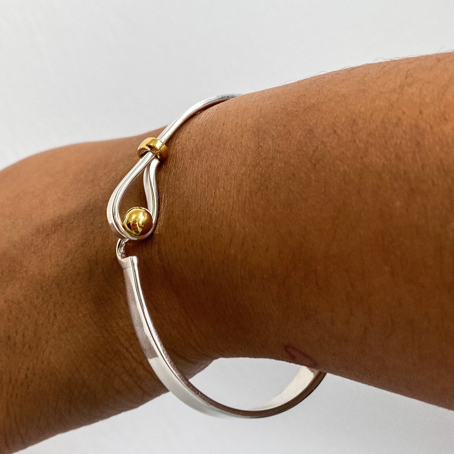 Hook and Ball Bangle Cindy Bangle in Sterling Silver and 18ct Gold Vermeil