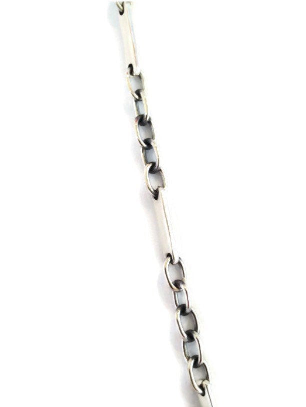 5 Links and a Tag Sterling Silver Necklace - Mon Bijoux - Mon Bijoux