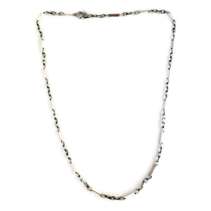 5 Links and a Tag Sterling Silver Necklace - Mon Bijoux - Mon Bijoux