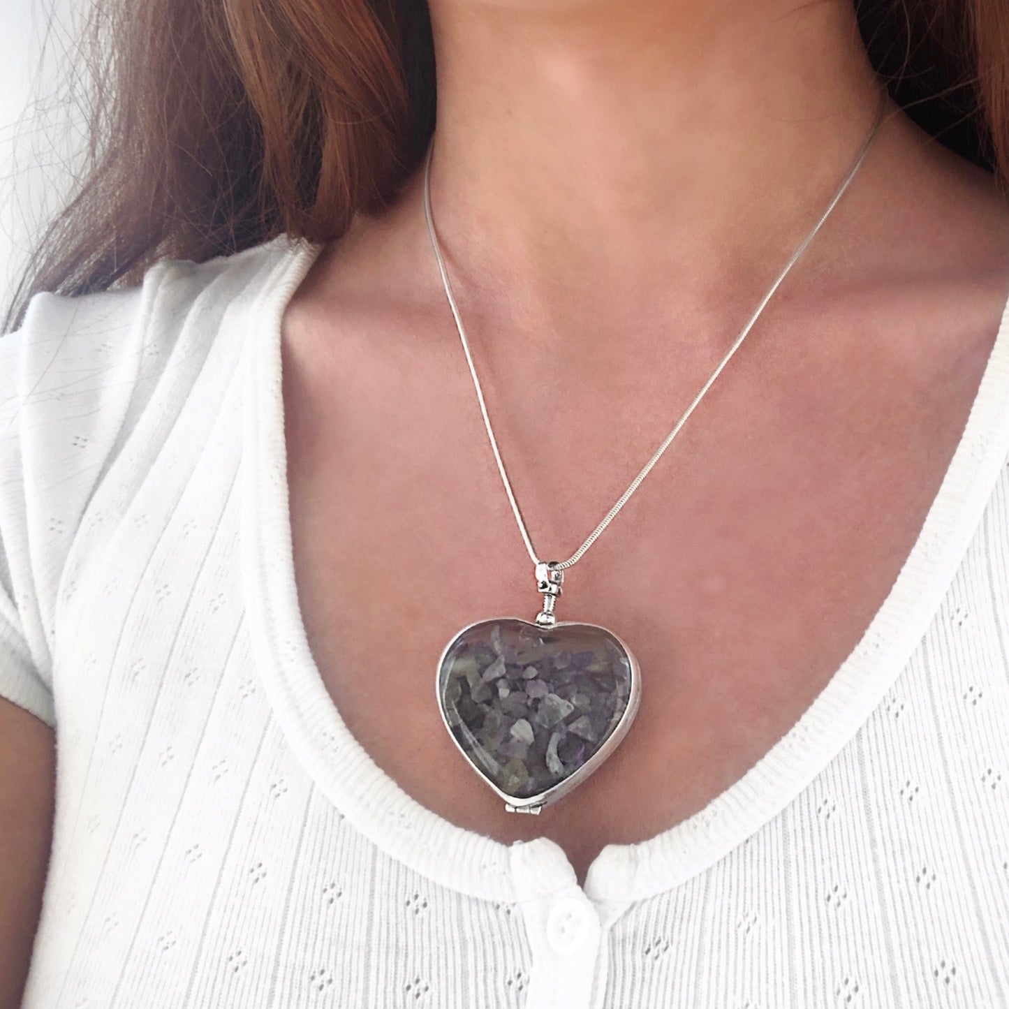 large heart shaped locket for gems