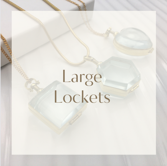 Large Gold Plated Glass Lockets- Choose a Shape