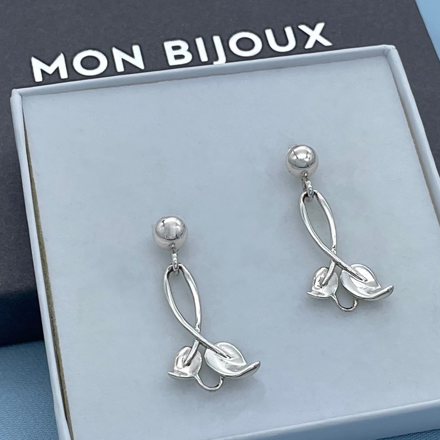 Leaf Sterling Silver Stud Earrings