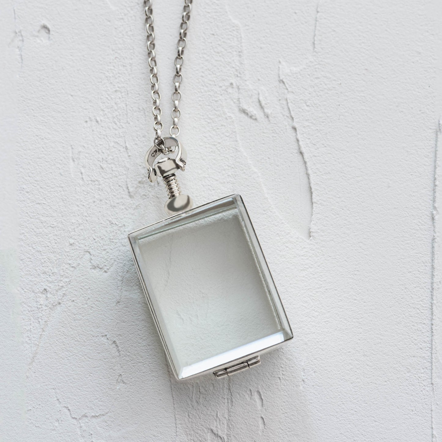 Rectangle Shaped Silver Locket for Lock of Hair