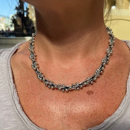 Sterling Silver Spratling Style Peppercorn Necklace