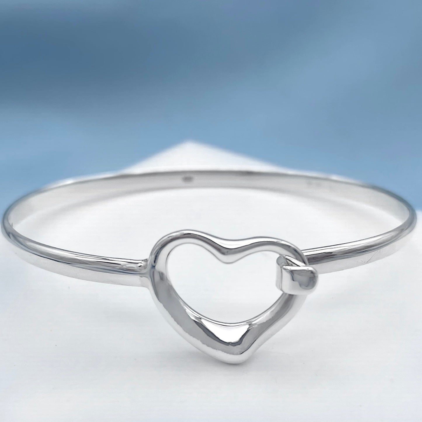 Large Open Heart Clasp Bracelet