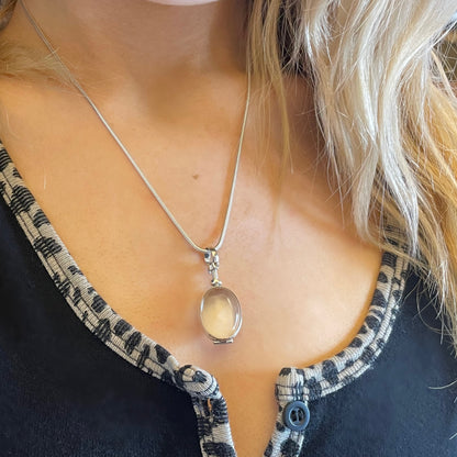 Oval Sterling Silver Glass Deep Locket - Choose your size