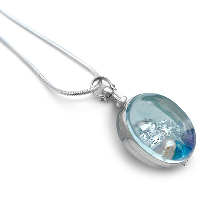 Oval Sterling Silver Glass Deep Locket - Choose your size
