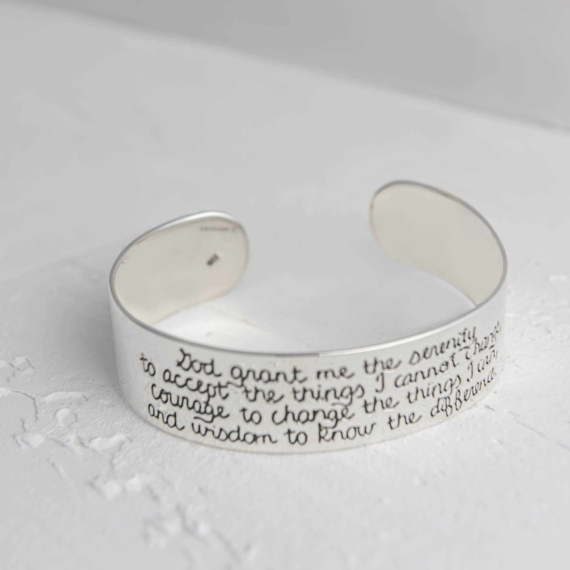 Serenity Prayer Silver Bangle - Mon Bijoux