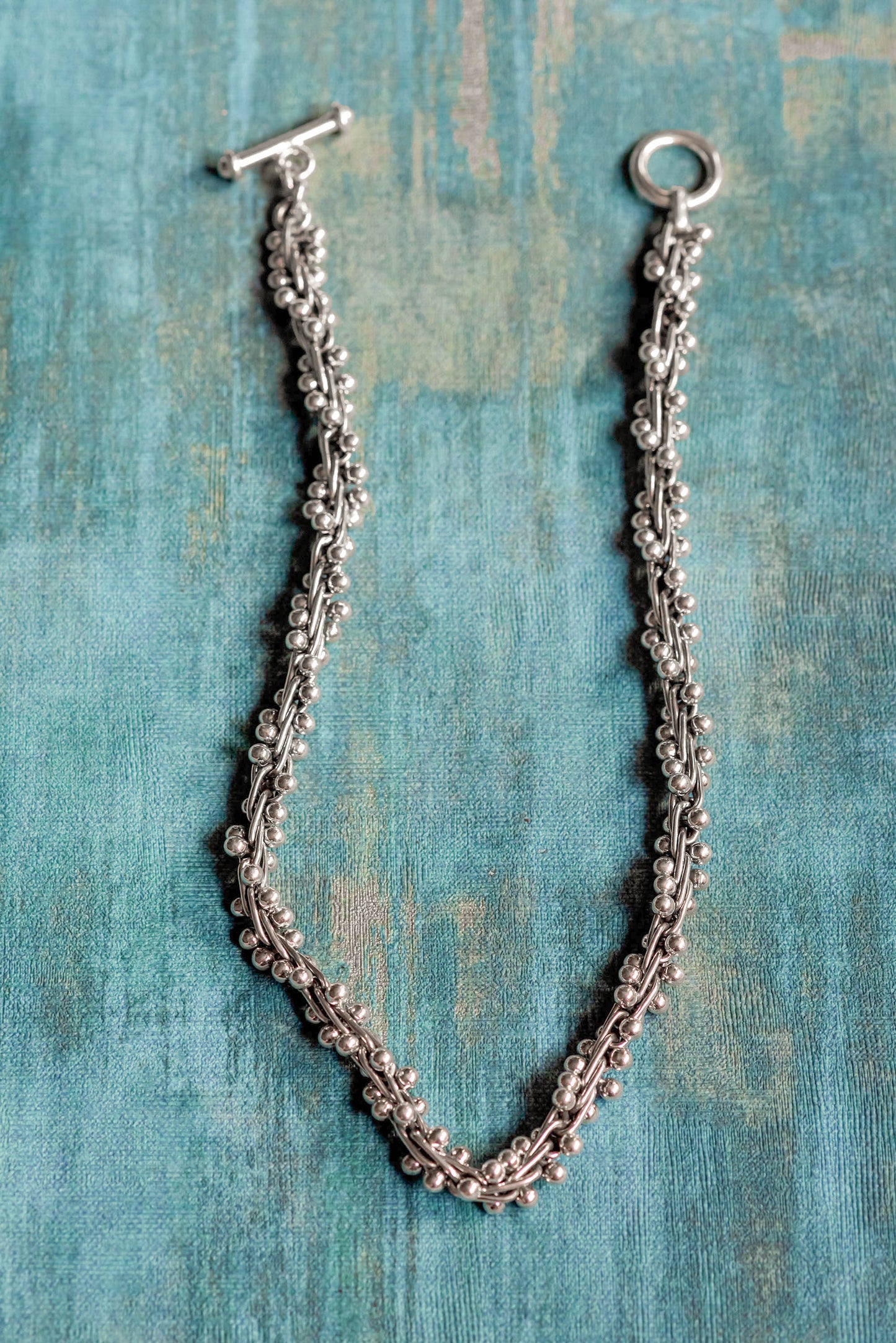 Solid Silver Spratling Style Peppercorn Necklace