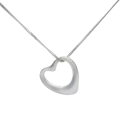 Small Hollow Heart Silver Pendant - Mon Bijoux