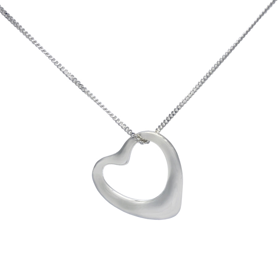 Small Hollow Heart Sterling Silver Necklace, Bangle and Earrings Set - Mon Bijoux - Mon Bijoux