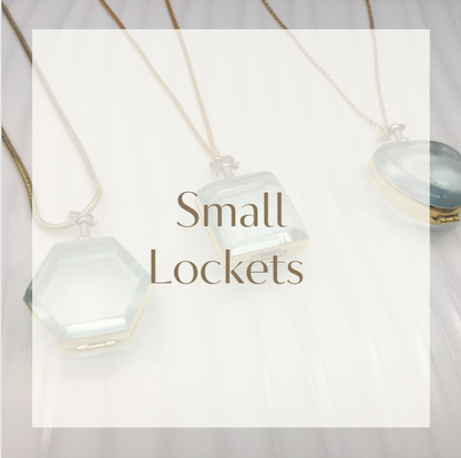 Small Gold Plated Glass Lockets- Choose a Shape