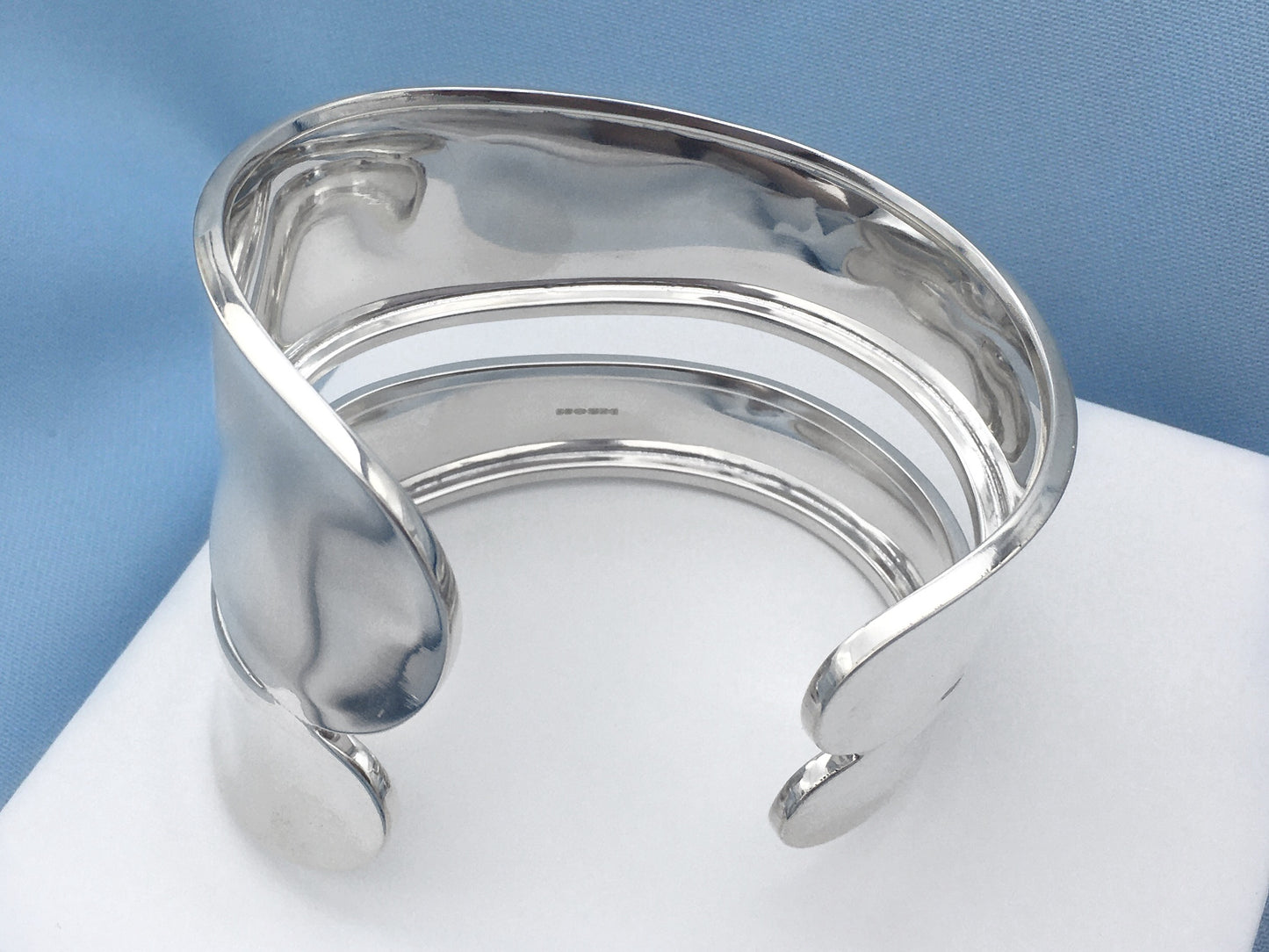 Smile Bangle Large Statement Sterling Silver Cuff