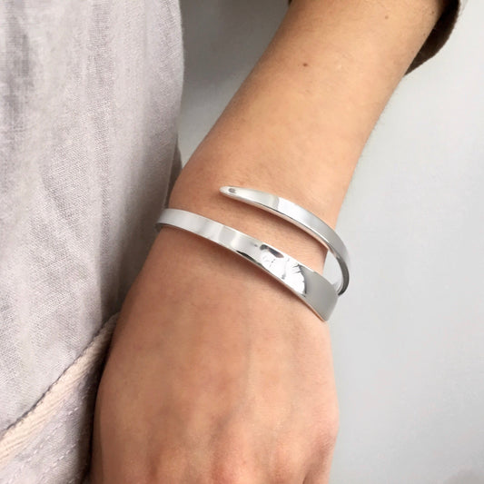 Snake Silver Bangle Bracelet