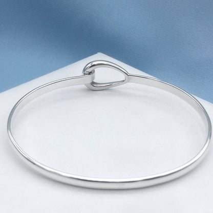Teardrop Sterling Silver Bangle Petite Wrist