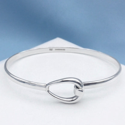 Teardrop Sterling Silver Bangle Petite Wrist